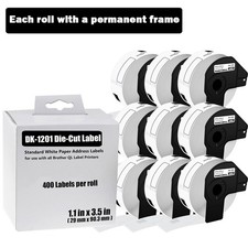 9Rolls 29mmx90mm DK-1201 Shipping Label Fit for Brother QL-1050N QL-550