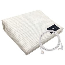 10 Conductive Silver Fiber Organic Cotton Grounding Sheet Queen with 15ft Ca...