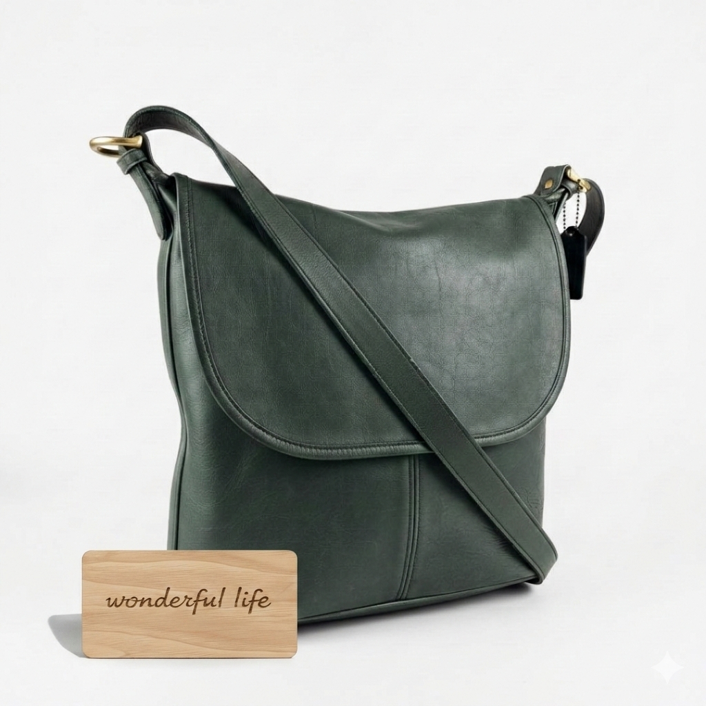Old Coach 4115 Green Whitney Soho Leather Flap Shoulder Bag