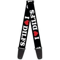 `Guitar Strap - I ``Heart`` Dilfs Black/White/Red` (Us Import) ACC NEU
