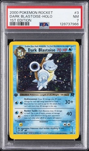 2000 POKEMON ROCKET 1ST ED #3 DARK BLASTOISE-HOLO PSA 7