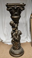 Art Nouveau Style Cherubim Bronze Pedestal