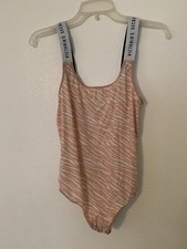 Victoria Secret Lingerie Animal Print Teddy One Piece Bodysuit w/ Logo Band M