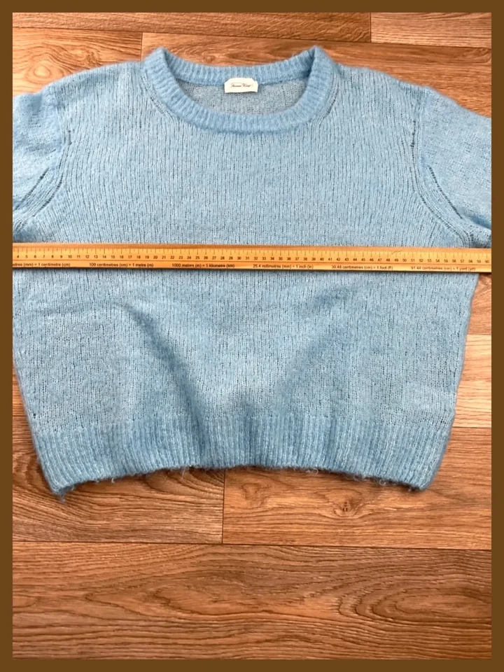 Pull col rond American vintage bleu clair doux - taille M - Photo 3/4
