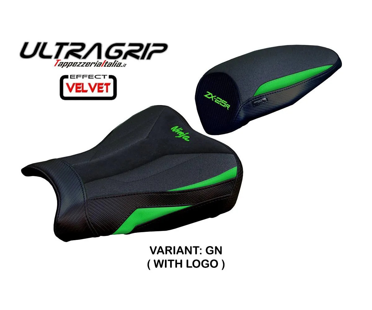 Seat cover Hermes UGrip Velvet Green +logo Tpz KAWASAKI NINJA ZX 25 R 2020 2026