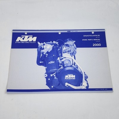 KTM Spare Parts Catalog Manual Fiche - 2000 400 SXC Engine Motor