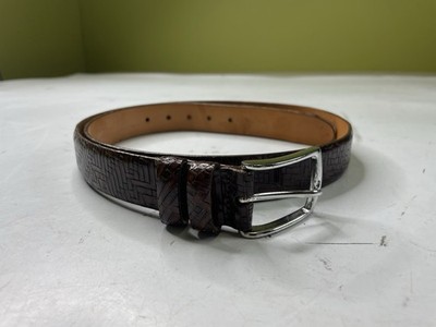 Martin Dingman Belt Mens 36 Brown Treccia Calfskin Woven Leather Made USA