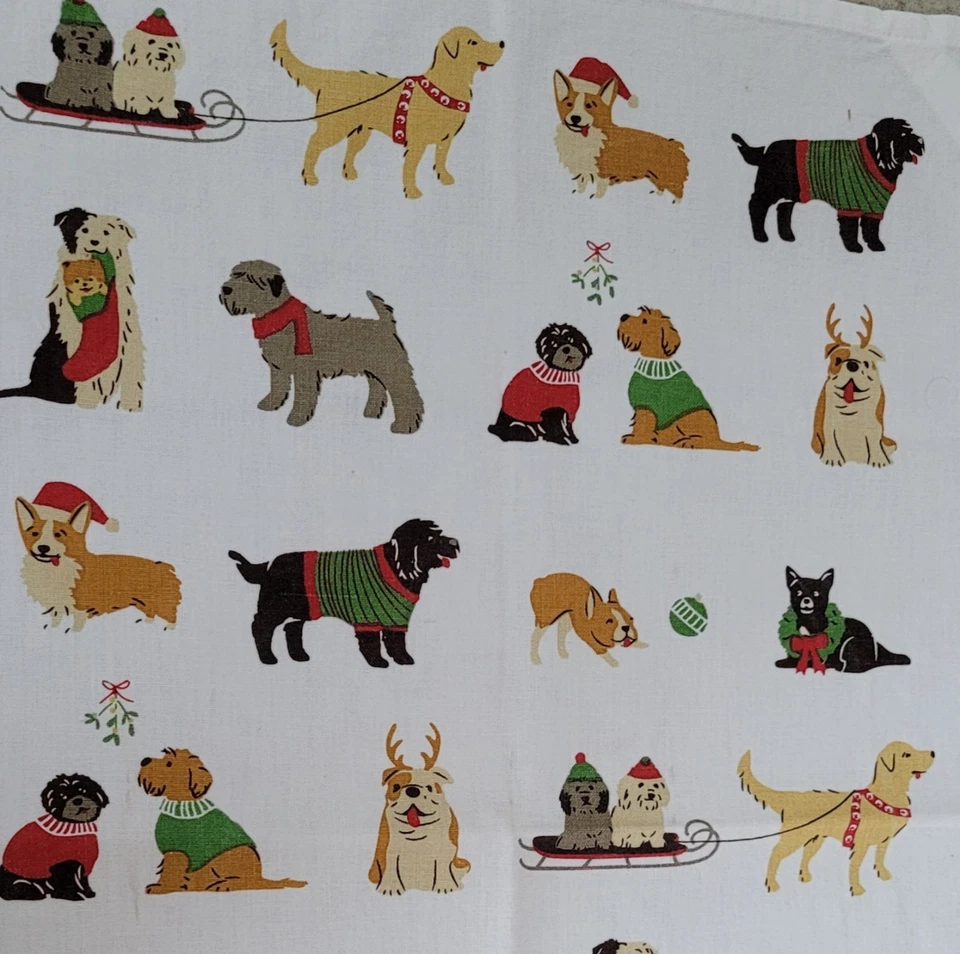 Robert Stanley Christmas Holiday Kitchen Hand Tea Towel - Dogs