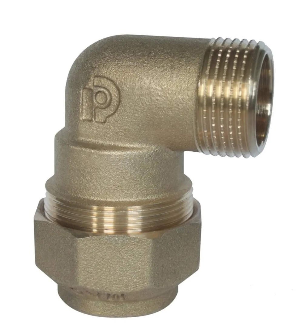Raccordo a Gomito 90 Gradi Ottone 63x2" Maschio per Irrigazione