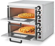 Electric Pizza Oven Countertop 16" Double Deck Commercial Pizza Maker 110V 3600W