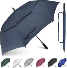 54/62/68/72/80 Inch Extra Large Golf Umbrella, Automatic Open Travel Rain Umbrel