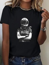 A Fun Printed Short-Sleeve Shirt Featuring a Cool Design for Motorcycle Riders,
