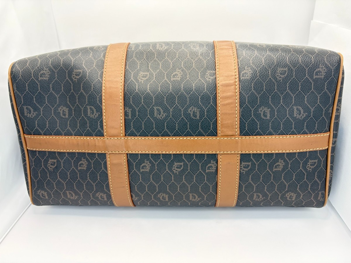 CHRISTIAN DIOR Vintage Honeycomb Monogram Boston Travel Bag