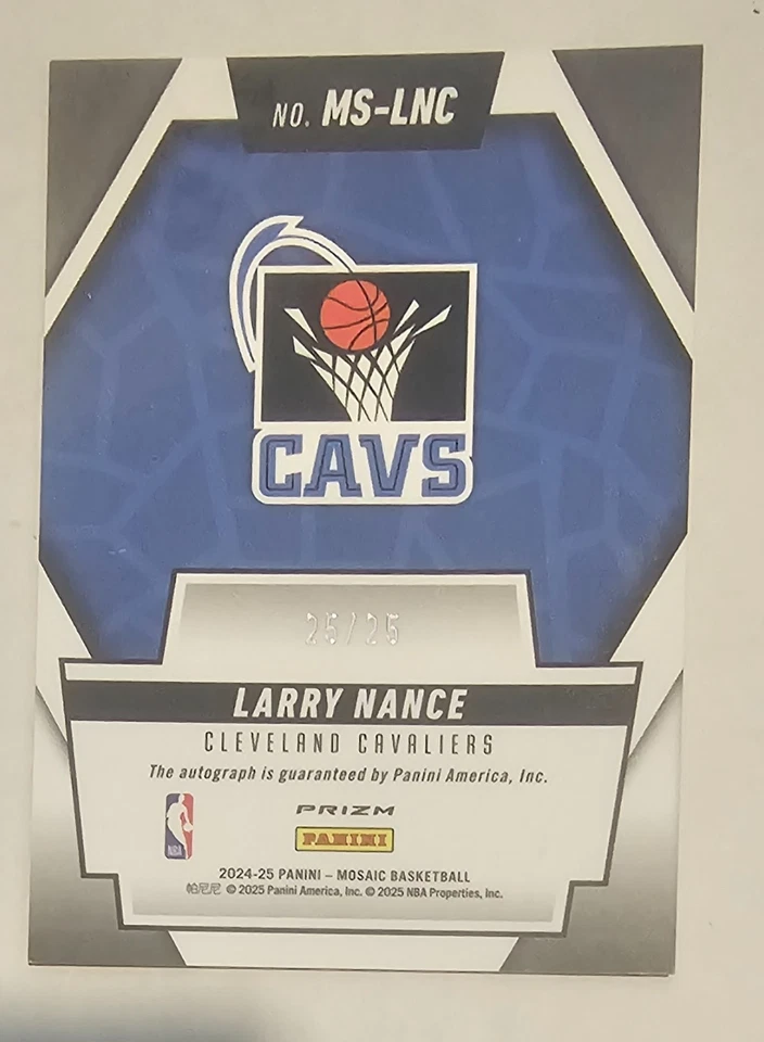 2024 Panini Mosaico Naranja Guiones Fluorescentes-Larry Nance SSP/25-Larry Nance Foto 2 de 2