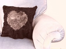 Echtes Pelzkissen 40x40 cm aus recycelten Pelzen vom Meister beide Seiten Fell