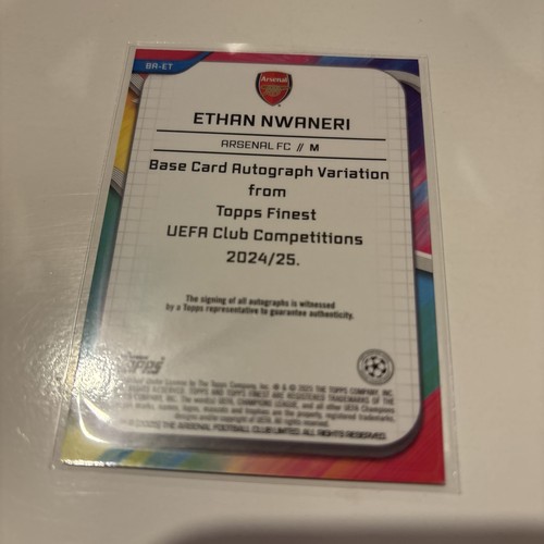 2024-25 Topps Finest UEFA Club ETHAN NWANERI Rookie Auto Purple shimmer /199 - Bild 2 von 2