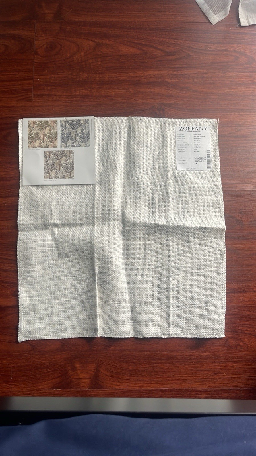 Zoffany Italian Garden Empire Grey Linen Fabric