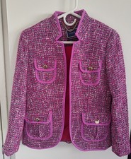 J.CREW Pink Purple Autumn Tweed Open Blazer Jacket Mandy Baxter Size 2