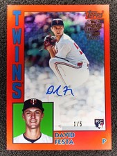 2025 Topps David Festa RC On Card Auto True Red 1/5 Twins 1984 Variation 🔥🔥🔥