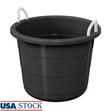 17 Gallon Heavy Duty Flexible Utility Tub W/ Rope Handles Storage Organization