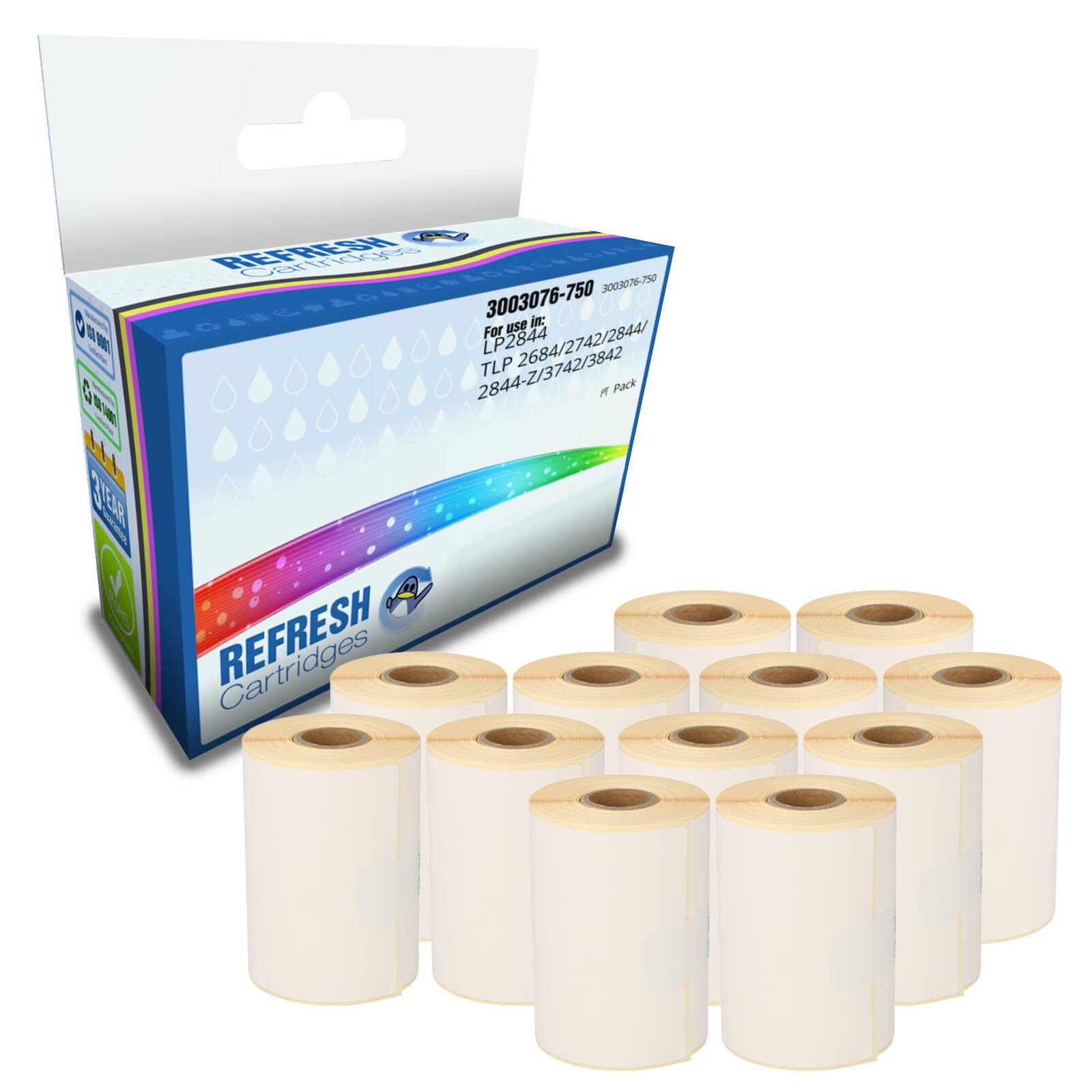 Refresh Cartridges Value Pack 3003076-750 Compatible With Zebra LABEL Printers