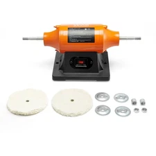 6" Benchtop Buffer Polisher 1/2HP 3450RPM Dual Wheel for Metal & Jewelry Shine