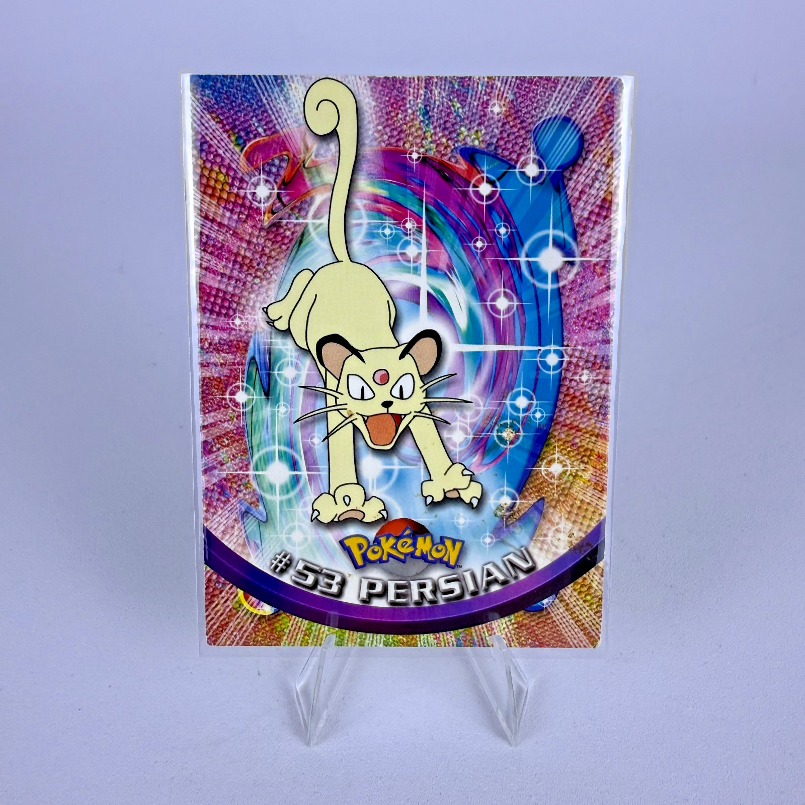 1999 Topps Pokemon TV Animation Edition Series 1 #53 Persian Black Topps Logo