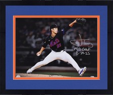 Framed Jonah Tong New York Mets Autographed 16x20 Pitching in Debut Photo w/Insc