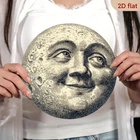 Tin Metal Signs Home Décor Vintage Smiling Moon Wall Large 88in (7x7ft) Retro Ca