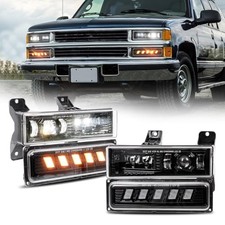 4-in-1 DOT LED Headlight Assembly No Side Marker-For 1988-1999 Chevy GMC