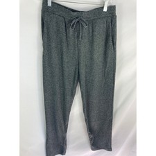 Lands End Ribbed Knit Grey Sweatpants Size Small 6-8