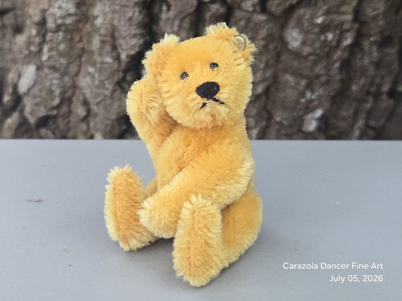 Vintage Miniature Teddy Bear 1960's Steiff Mohair  W/ Tag