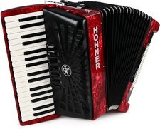 Hohner Bravo III 72 Chromatic Piano Key Accordion - Pearl Red