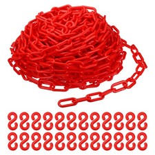 Plastic Chain Links, 100 Foot 2" Safety Chains, Red Plastic Chains