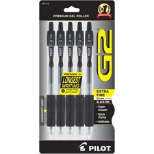 Pilot G2 Premium Gel Roller Pens, Extra Fine Point 0.5 mm, Gel Pens Black, Pack