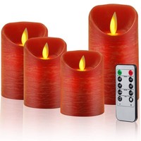 LED Kerzen Set Flammenlos Echtwachs Timer Fernbedienung Deko Hochzeit Advent 4Er