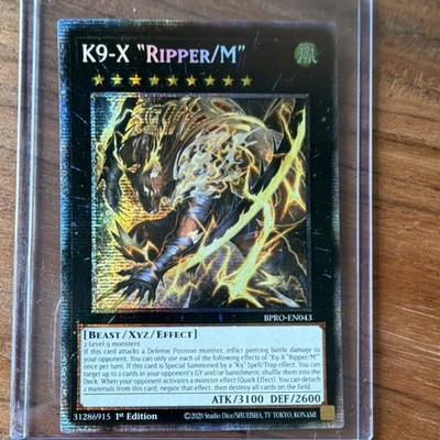 Konami Yu-Gi-Oh! TCG K9-X Ripper/M Effect Xyz Beast SR Holo 1st Ed BPRO-EN043
