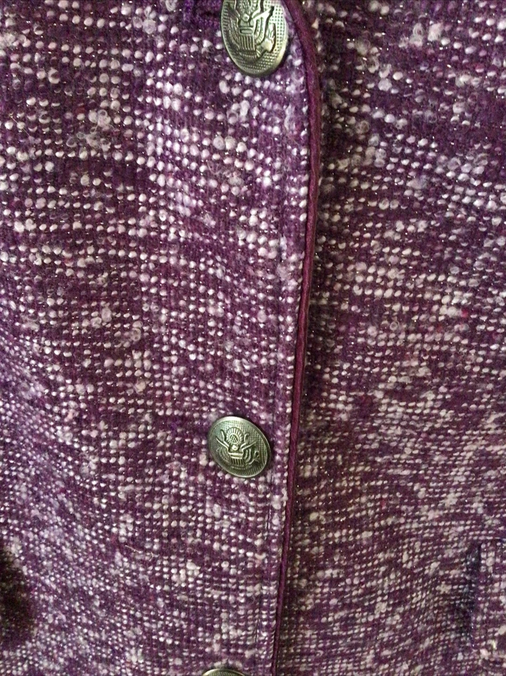 Chaqueta blazer Dennis Basso para mujer forrada morada talla grande Foto 3 de 4