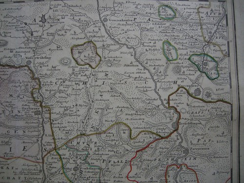 Grafschaft Oettingen Nördlingen altkolor Orig Kupferstichkarte Homann 1744 - Picture 6 of 6