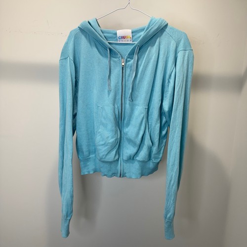 CRUSH Womens Cotton Silk Cashmere Blend Full Zip Hoodie Size 2 / Medium