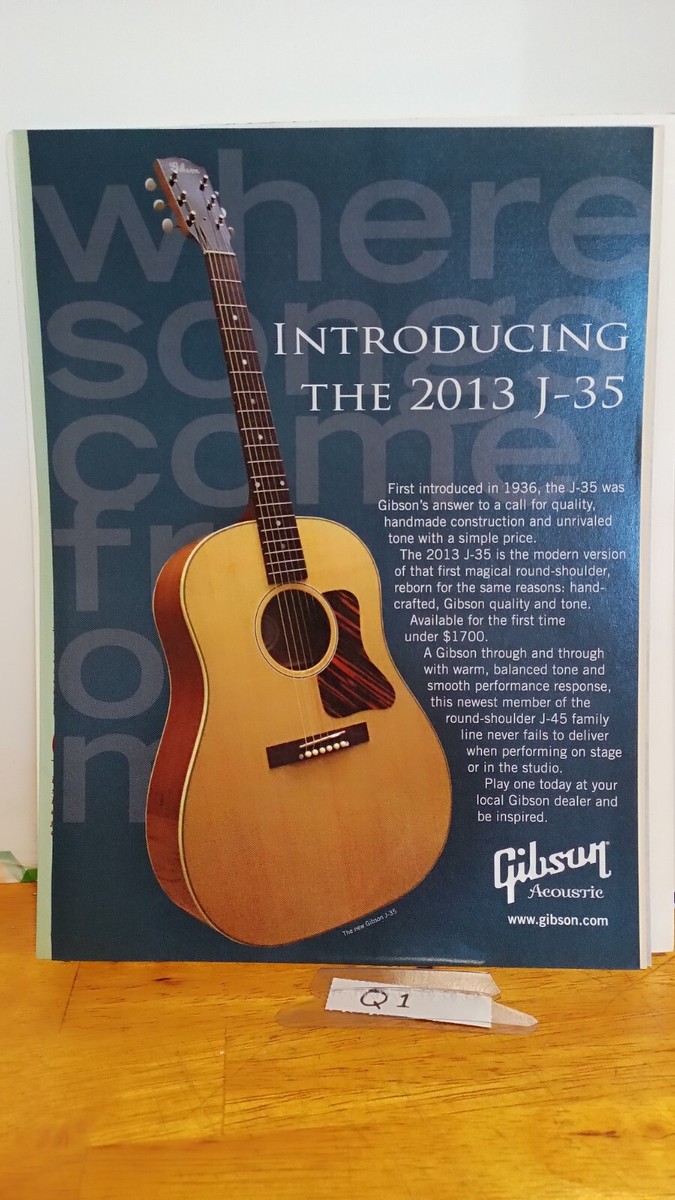 GIBSON J-35 ACOUSTIC GUITAR PRINT AD 11 X 8.5 0Q1 | eBay