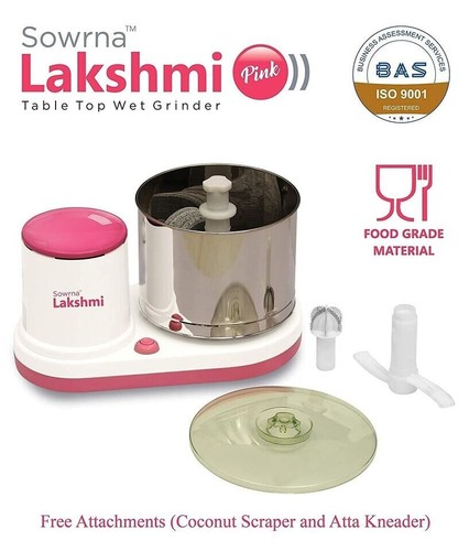 Sowrna Lakshmi YJ333 150 Watt 2 Ltr Wet Grinder Pink Express Delivery - Picture 3 of 9