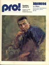 Denver Broncos Unsigned Pro! Magazine Dec 8 1974 Unitas Cover 43170