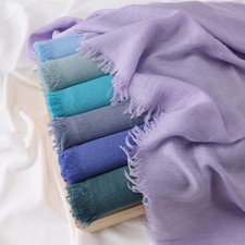 Cotton Linen Hijab Scarf Short Tassel Long Scarf Muslim Women's Shawls and Wraps