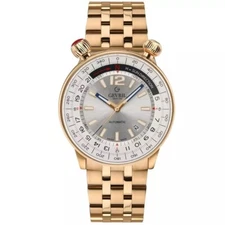 Gevril Men's 48564 Wallabout Automatic Silver Dial Rose-Gold IP Steel Date Watch