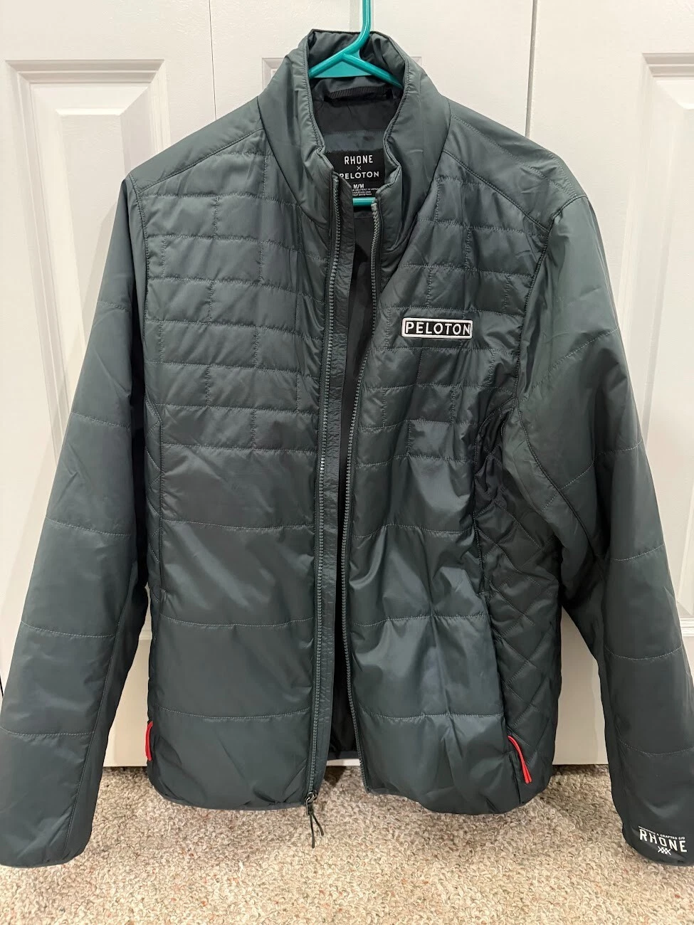 Peloton Rhone Quilted Jacket - Dark Green/Teal - Medium
