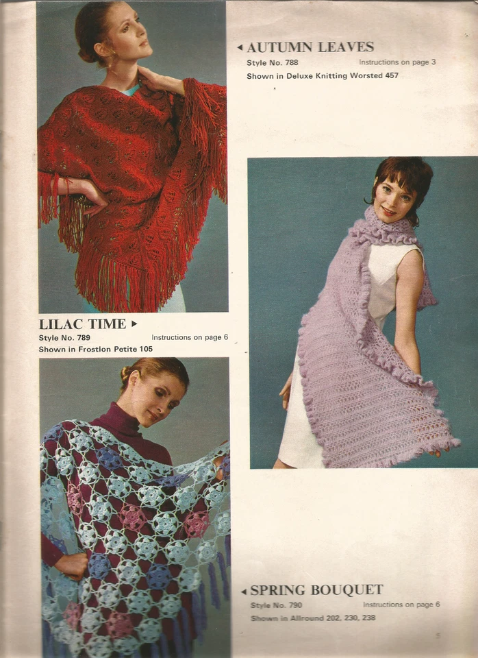 Spinnerin Stoles Shawls Crochet Knitting Patterns Vintage J31 - Image 2 of 4
