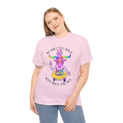 Baphy The Baphomet - Be Who You Are And Hail Satan! - Unisex Heavy Cotton Tee - Picture 113 of 133