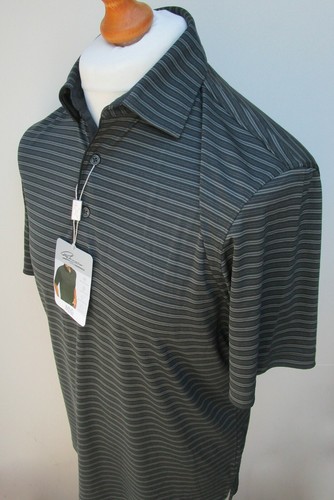 Men's Greg Norman ML75 Polo Shirt Short Sleeve Play Dry Black Blue S M L XL BNWT - Picture 80 of 95