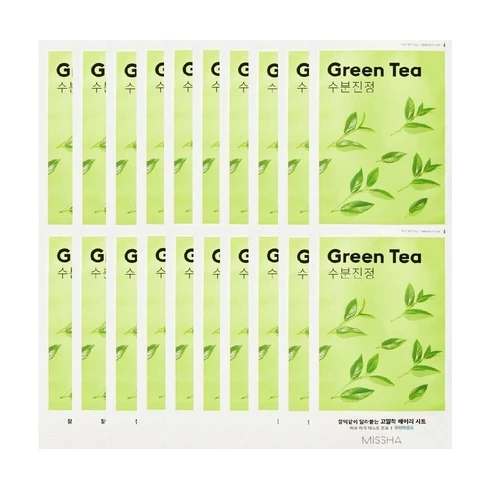 Missha Airy Close Sheet Mask Green Tea 20 Sheets / Water Type /Moisture Soothing